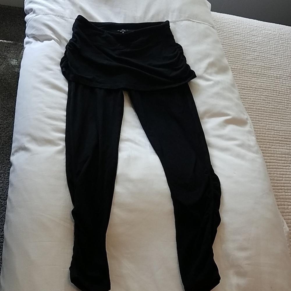 Full length leggings with attached skirt